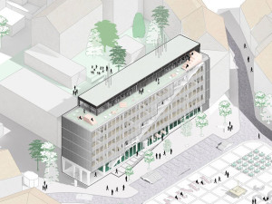 Návrh budoucí podoby budovy na náměstí T. G. Masaryka v Přerově