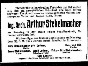 Oznámení o úmrtí v německém tisku