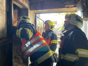 Hasiči zasahovali u požáru v Hlušovicích. Hořela tam výrobna pelet a sklad dřeva