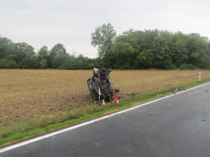 Čtyři zranění u Štěpánova. Mladá řidička nezvládla fabii a srazila se s protijedoucím vozem