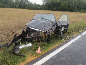 Čtyři zranění u Štěpánova. Mladá řidička nezvládla fabii a srazila se s protijedoucím vozem