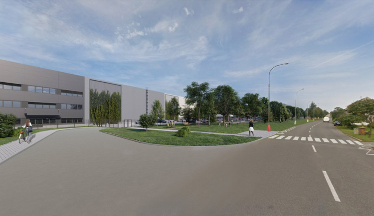 Vizualizace plánované skladovací a výrobní haly v Kojetíně