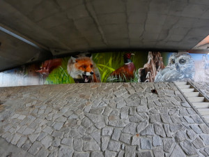 Kresby lesních zvířat na mostě u Vlachova budí nadšení. Obec chce příští rok pokračovat i na opačné straně