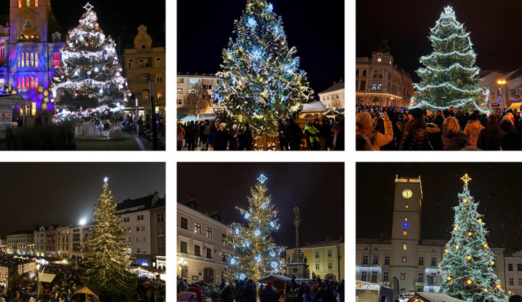 ANKETA: Vánoční stromy září na náměstích v Olomouckém kraji. Který je nejkrásnější?