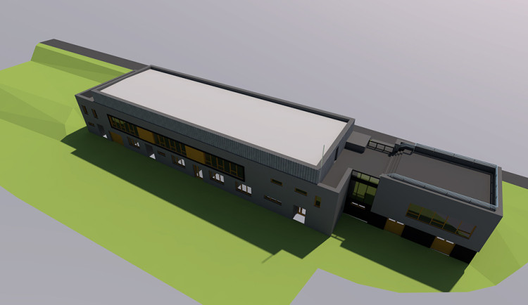 Vizualizace rekonstruované budovy v Křičkově ulici na Svatém Kopečku, kterou bude využívat zejména ZŠ Dvorského