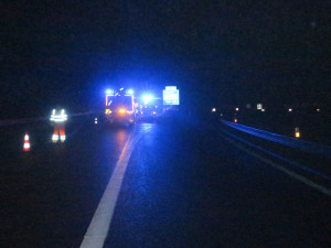 Na dálnici u Olomouce havaroval kamion naložený tisícovkami kuřat. Řidič usnul