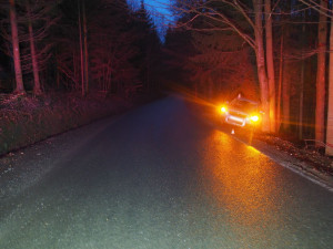 Špatně zabržděné auto přejelo u Šumperka silnici a narazilo od stromu. Naštěstí tudy nikdo nejel
