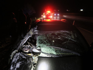 U Olšan se v noci dvakrát po sobě bouralo. Nejprve havarovalo BMW, poté do dodávky narazil Renault