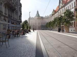 Vizualizace nové podoby ulice Palackého v Olomouci
