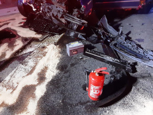 Vážná nehoda na obchvatu Mohelnice: zranili se čtyři lidé, jednu osobu hasiči vyprošťovali