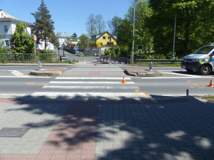 Dopravní nehoda v Bezručově ulici v Jeseníku