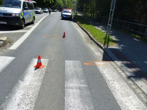 Dopravní nehoda v Bezručově ulici v Jeseníku