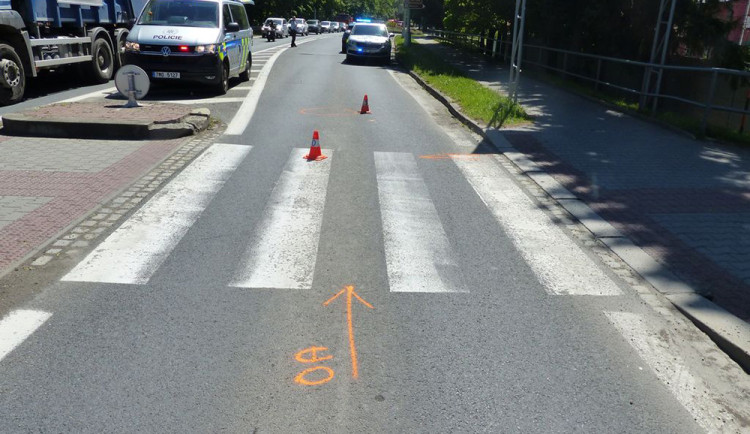 Dopravní nehoda v Bezručově ulici v Jeseníku