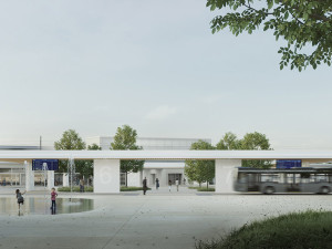 2 -Vizualizace nového nádraží v Hranicích