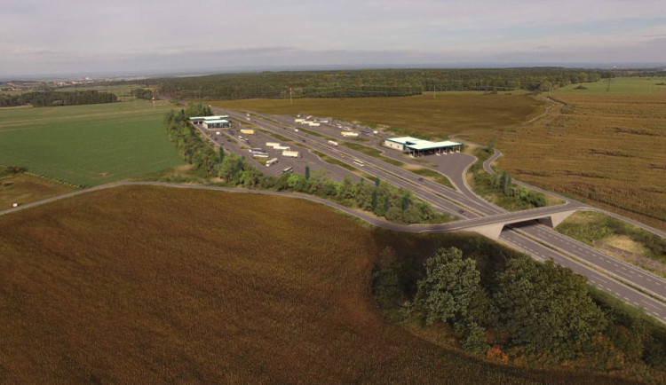 Odpočívka na dálnici D3 - ilustrační foto