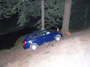 Mladík na Jesenicku narazil s autem do stromu. Za volant sedl pod vlivem alkoholu, opiátů a se zákazem řízení