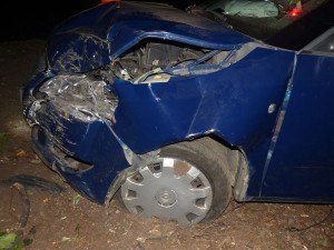 Mladík na Jesenicku narazil s autem do stromu. Za volant sedl pod vlivem alkoholu, opiátů a se zákazem řízení