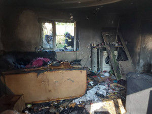 Požár rodinného domu ve Střelicích u Uničova