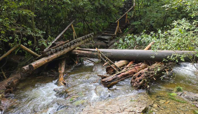 Poničená stezka údolím Bílé Opavy