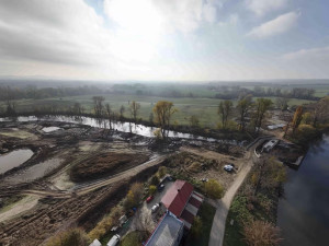 Probíhající stavba IV. A etapy protipovodňových opatření v Olomouci