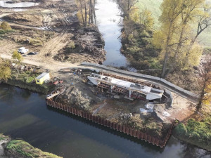 Probíhající stavba IV. A etapy protipovodňových opatření v Olomouci