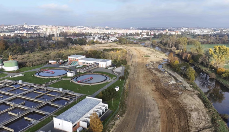 Probíhající stavba IV. A etapy protipovodňových opatření v Olomouci