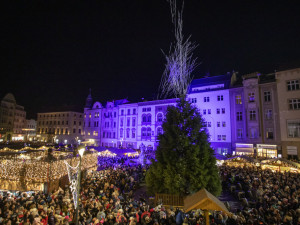 VIDEO: Světelná show zahájila olomoucké Vánoce. Na Hané září sekvojovec jménem Floriánek