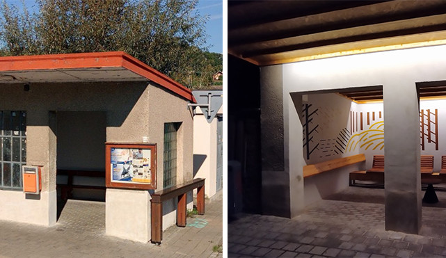 Revitalizace přístřešku zastávky v olomoucké městské části Radíkov