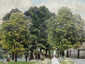 Vizualizace úprav přední části areálu letního kina v Olomouci