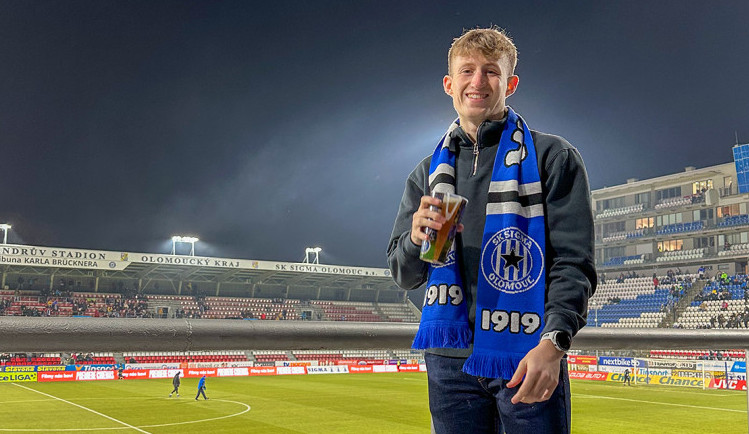 Liam Waddington na utkání Sigmy Olomouc