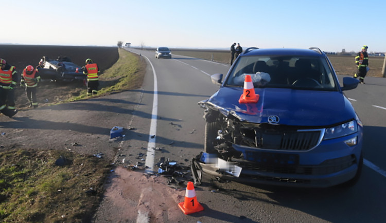 Dopravní nehoda nedaleko města Tovačov