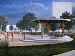 Hudební altán a kavárna se zelenou střechou. Zanedbaný park v Přerově čeká revitalizace