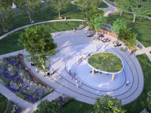Hudební altán a kavárna se zelenou střechou. Zanedbaný park v Přerově čeká revitalizace