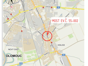 Rušný tah na Přerov v Olomouci na měsíce přiškrtí přestavba mostku