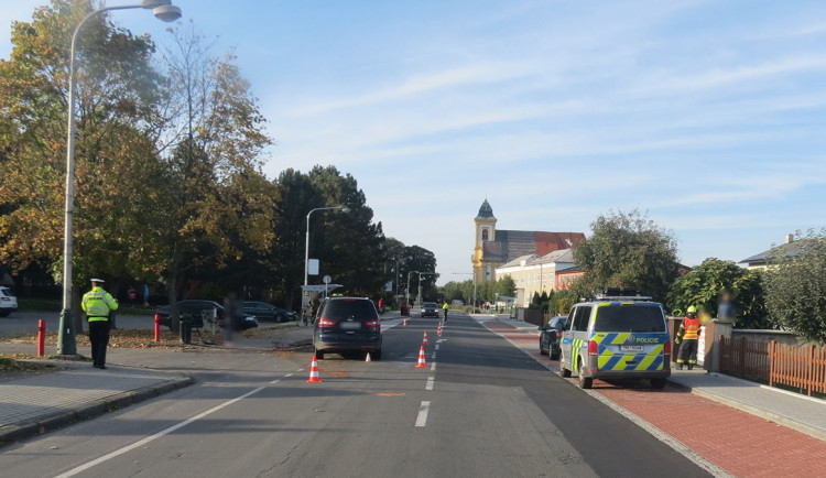 Místo dopravní nehody ve Štěpánově