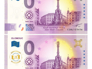 Výročí zapsání Sloupu Nejsvětější Trojice na seznam UNESCO připomene eurobankovka