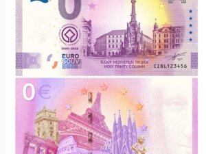 Výročí zapsání Sloupu Nejsvětější Trojice na seznam UNESCO připomene eurobankovka
