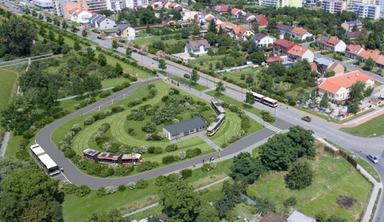 Vizualizace III. etapy tramvajové trati v olomoucké části Povel