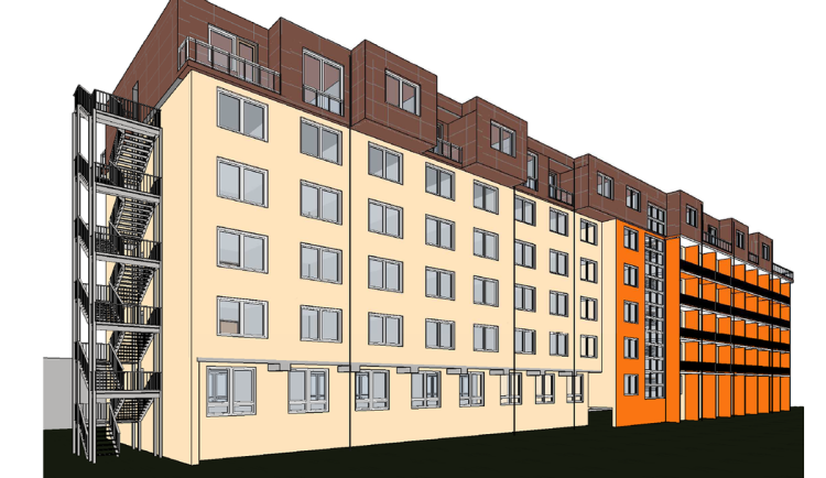 Vizualizace nové podoby kolejní budovy Univerzity Palackého v Olomouci