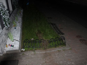 Řidič se dvěma promile demoloval ulice v Mořicích. Zničil sloup, vrata, okapy a poškodil zeleň