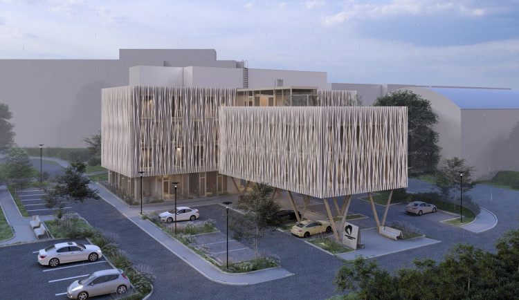 Vizualizace nové podoby pavilonu WA - ředitelství FN Olomouc