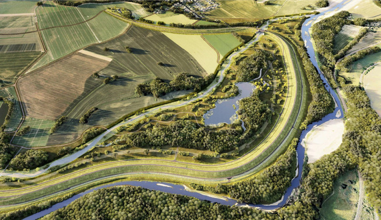 Vizualizace boční suché nádrže Skalička na Přerovsku