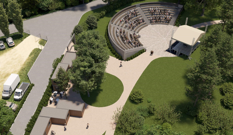 Vizualizace možné podoby amfiteátru v parku Michalov v Přerově