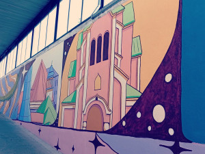 Francouzský malíř mění tvář podchodu v Olomouci. Omšelé zdi zkrášlí pestré motivy s místní symbolikou