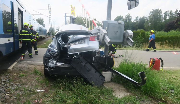 Dopravní nehoda na železničním přejezdu v Šumperku