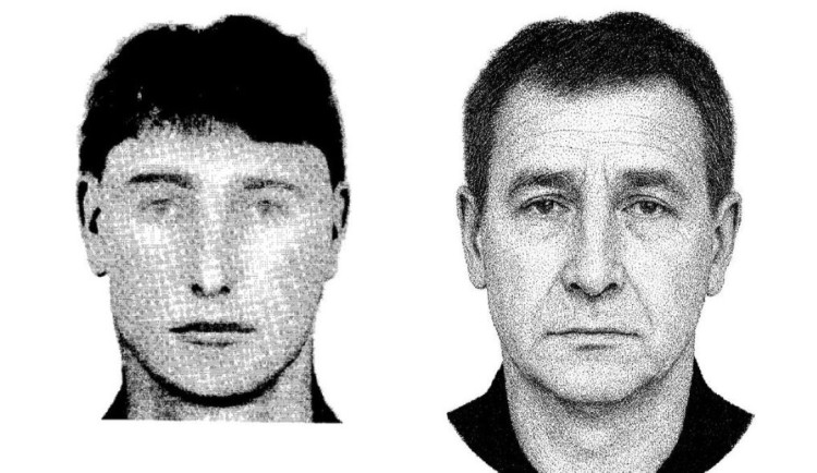 Identikit možného pachatele vraždy ve Šternberku - z roku 2005 vlevo a AI verze o 20 let později