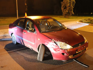 Řidička v Prostějově havarovala na kruháči, policistům nadýchala přes 3,5 promile