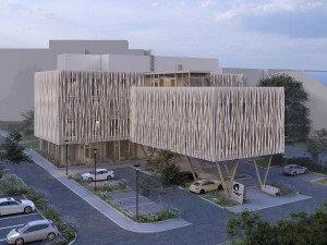 Vizualizace nové podoby budovy ředitelství ve FN Olomouc