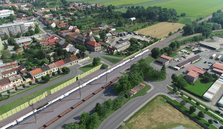 Vizualizace nové podoby trati a podjezdu v Kojetíně