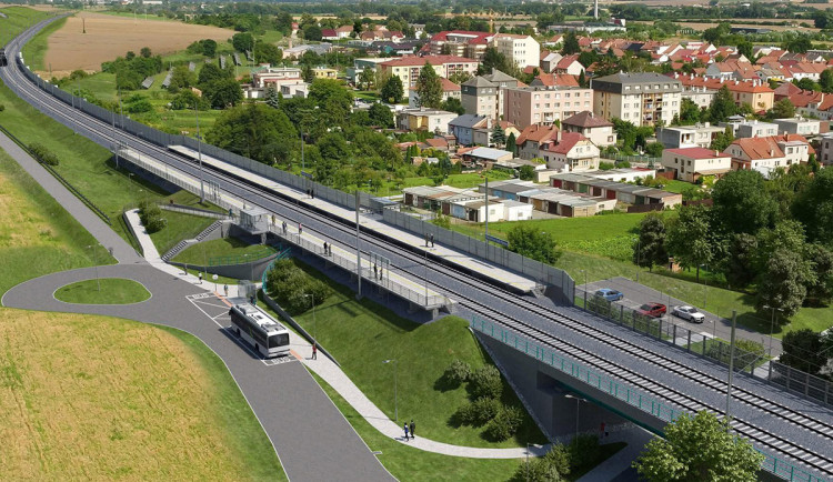 Vizualizace nové podoby trati Přerov - Nezamyslice